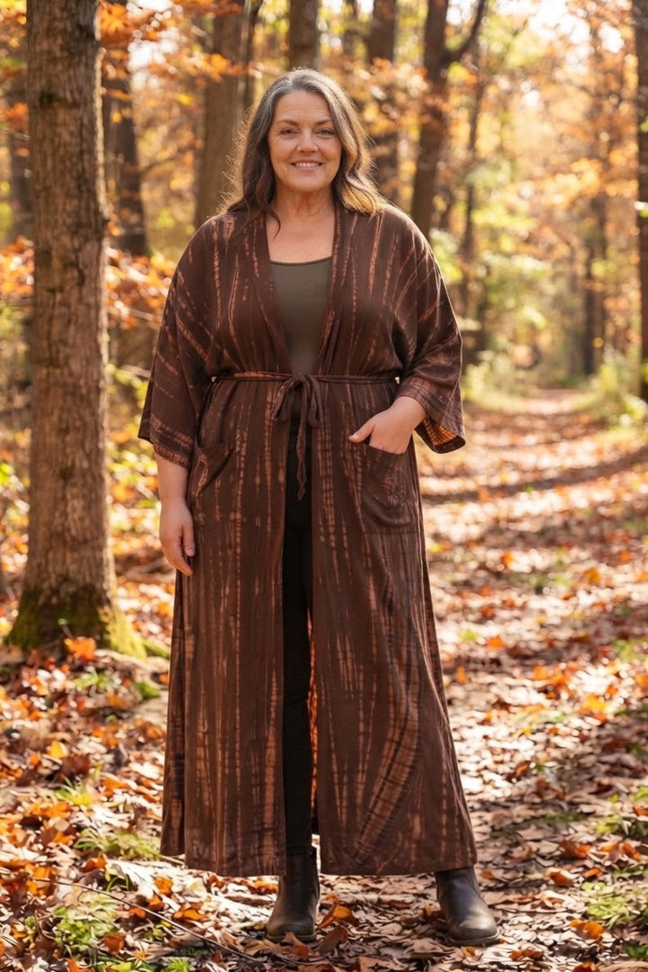 Kimono - Tie Dye Mocha - One SIze
