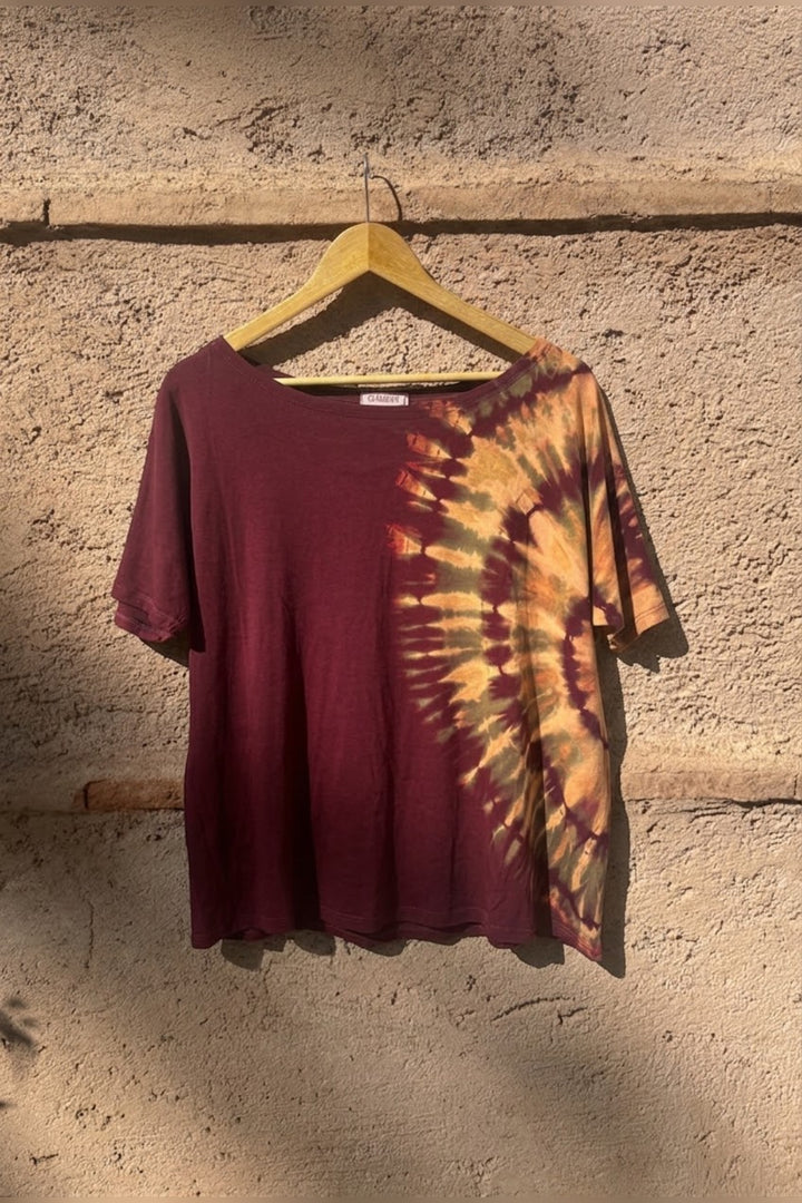 Kort ærmet tie dye bluse