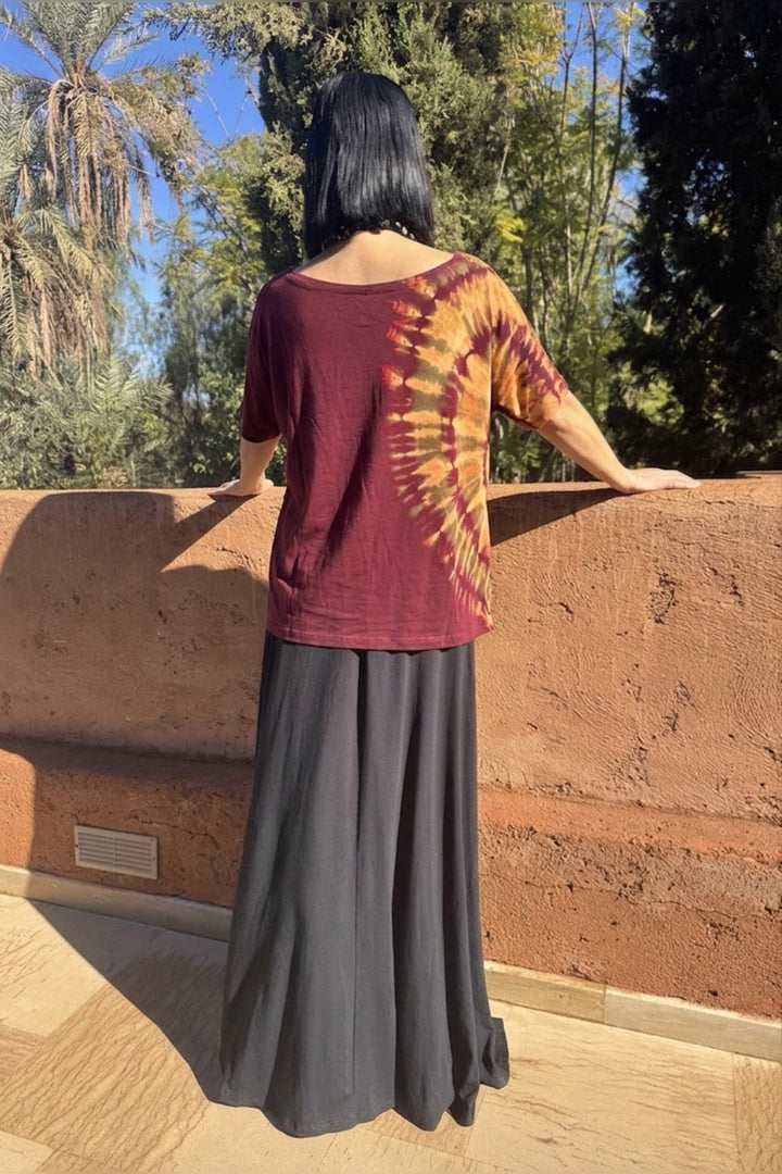 Kort ærmet tie dye bluse