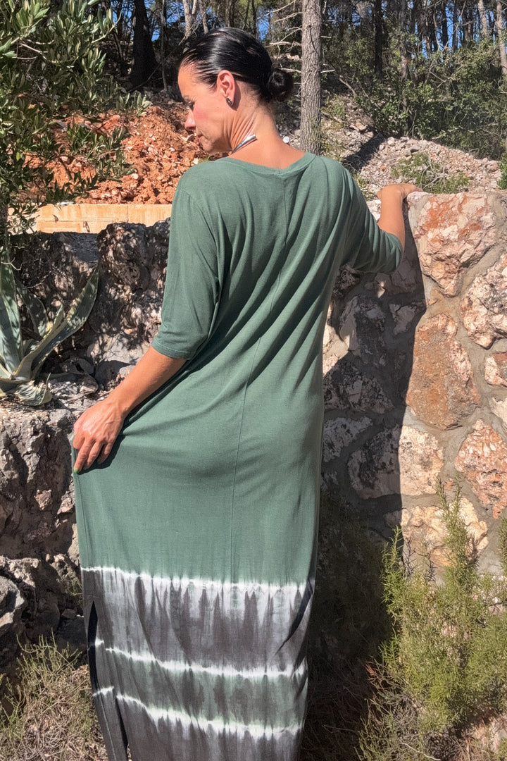 Olive Tie Dye Kjole