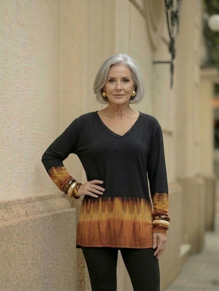 Siva - Langærmet Tie Dye Bluse - One Size