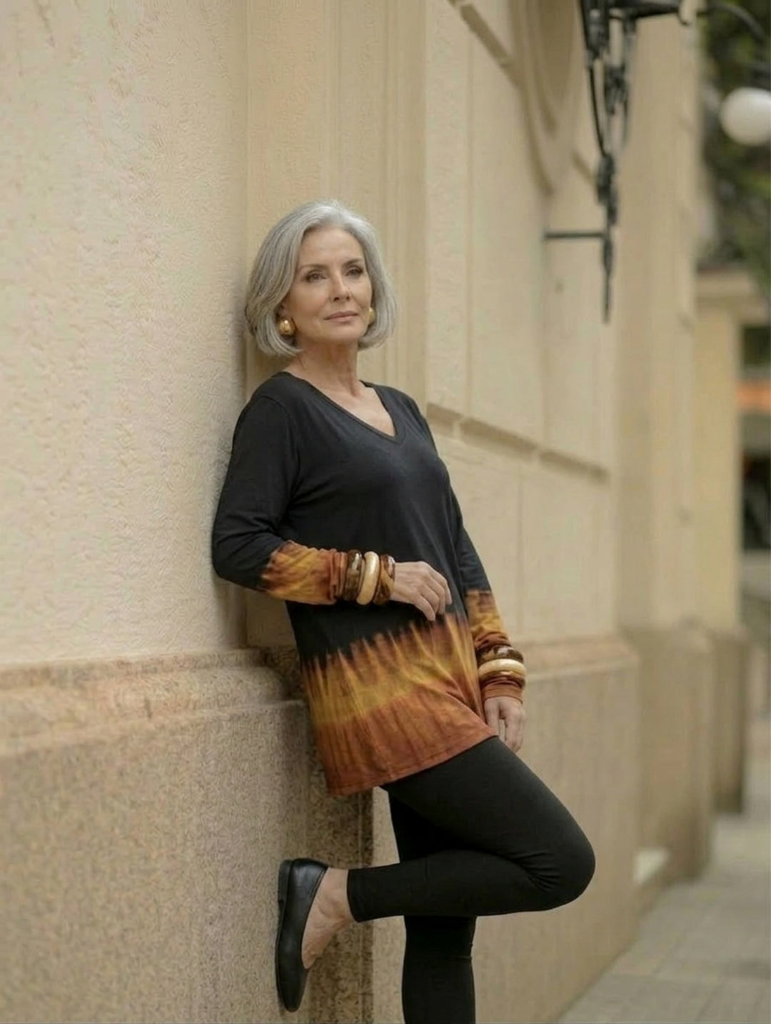 Siva - Langærmet Tie Dye Bluse - One Size