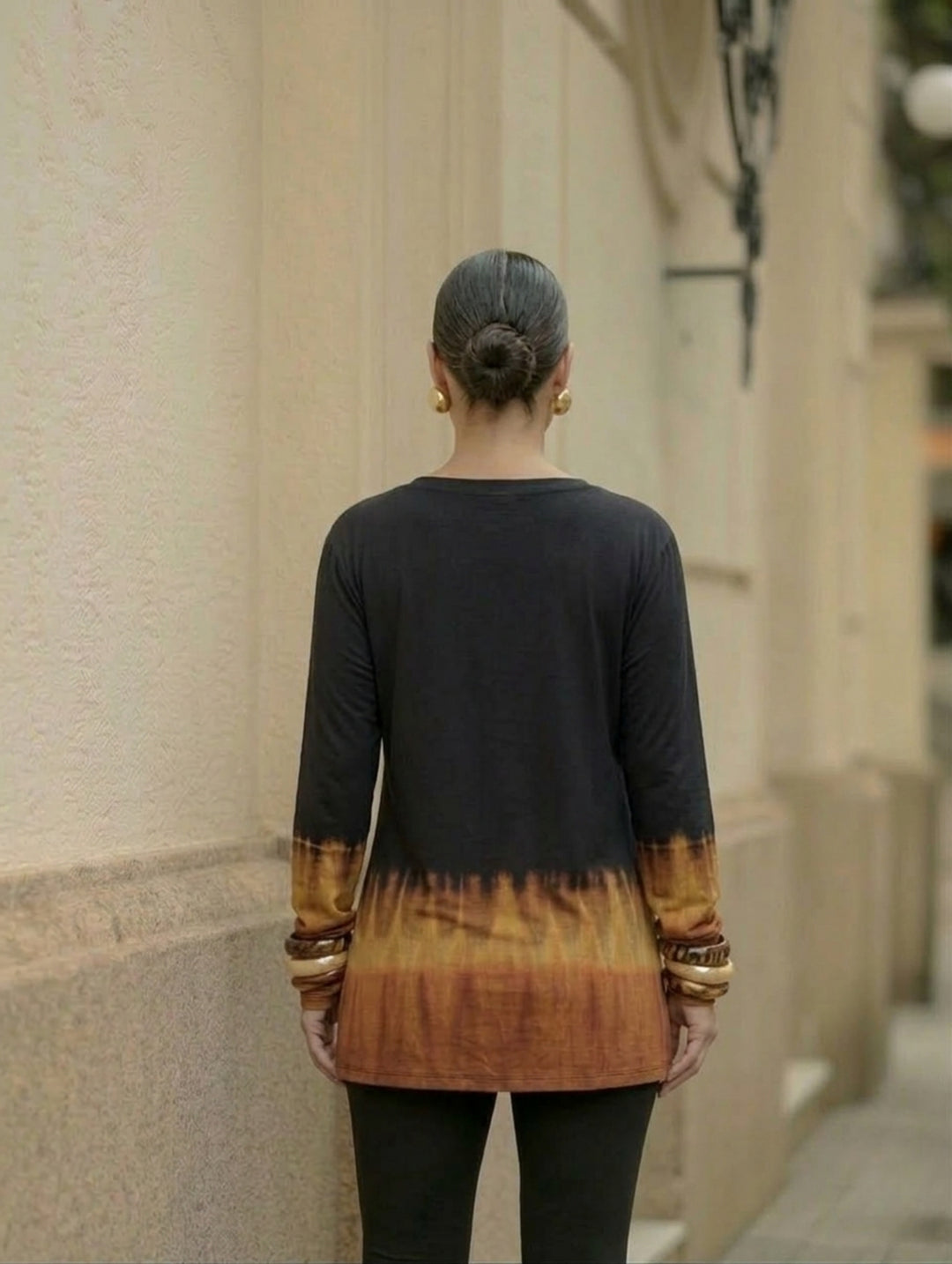 Siva - Langærmet Tie Dye Bluse - One Size