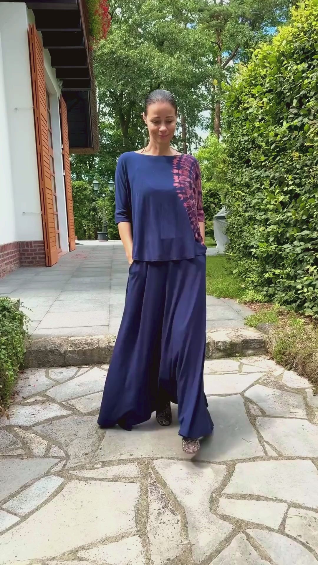 Long skirt - Navy blue