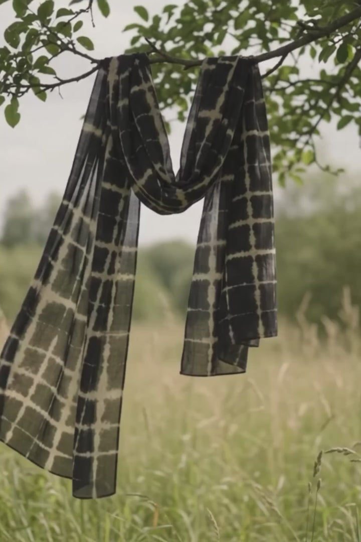 Tørklæde - Tie Dye Itajime - Stort